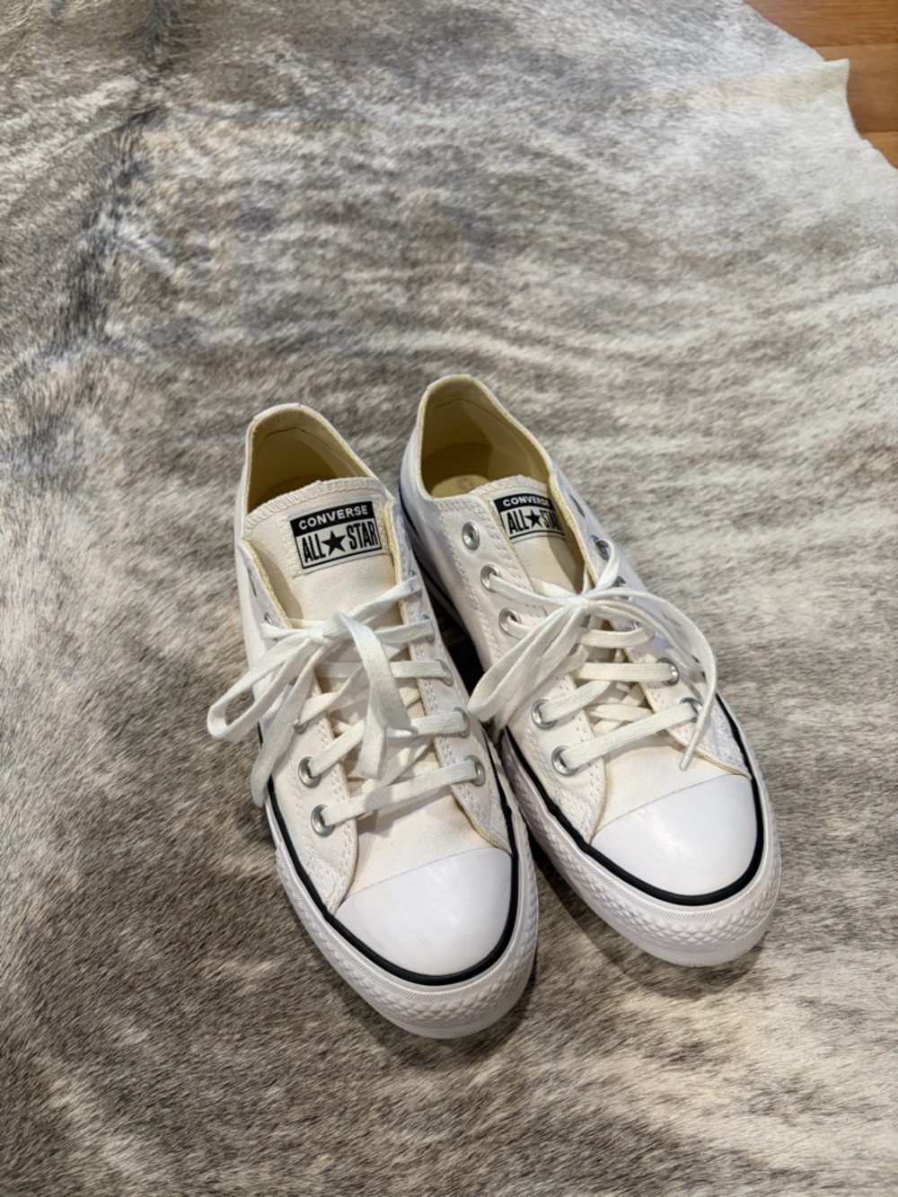 Converse White Low Top Canvas Sneakers